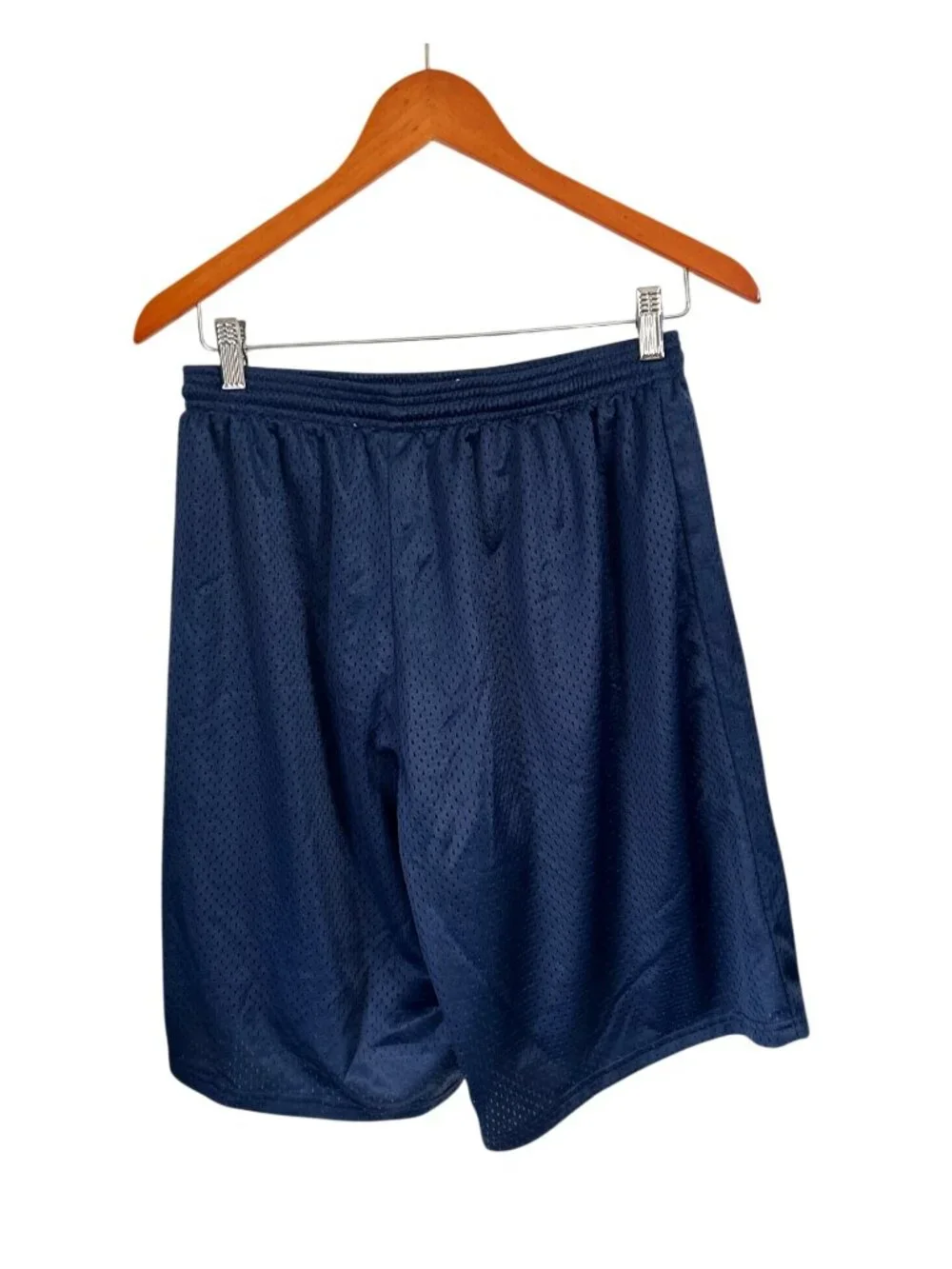 Navy Blue A4 Mens Large Mesh Athletic Shorts With Embroidered Eagle Logo